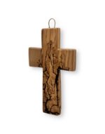 χειροποίητος σταυρός από ξύλο ελιάς με πυρογραφία ηλεκτρισμού 9-15 cm - byzanteiko - handmade olive wood cross 3