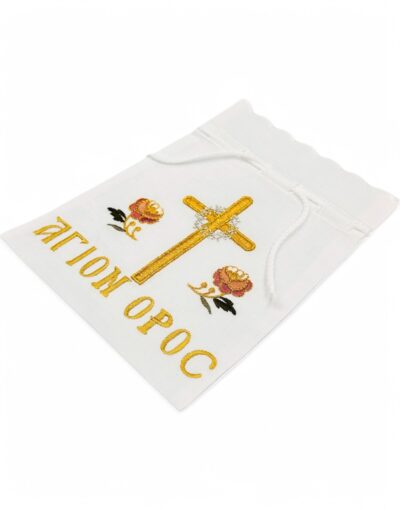 θήκη αντίδωρου βαμβακερή άγιον όρος - byzanteiko holy prosphora bag cotton cross mount athos
