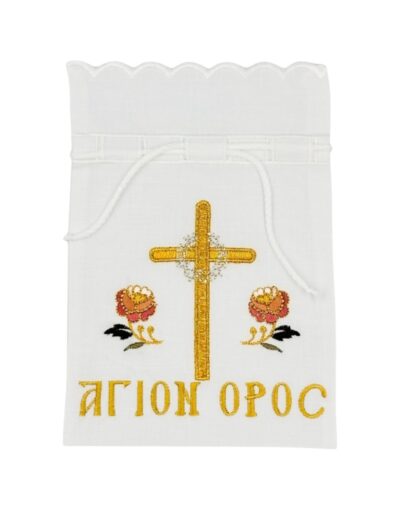 θήκη αντίδωρου βαμβακερή άγιον όρος - byzanteiko holy prosphora bag cotton cross mount athos