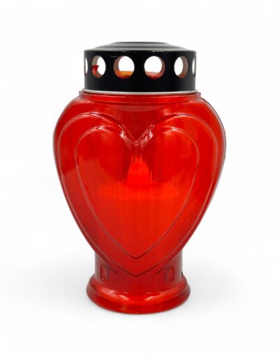 Ηλεκτρικό Κερί Αφιέρωσης Καρδιά Κόκκινη – Με Διακόπτη On-Off 150 ημερών - electric memorial candle red heart metallex 2