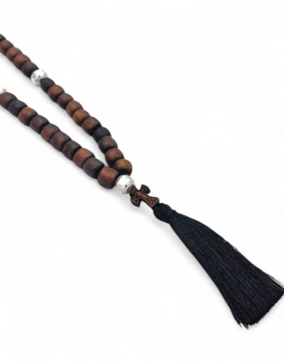 αγιορείτικο κομποσχοίνι 33άρι με ξύλινες χάντρες κρεμαστό - byzanteiko mount athos athonite mount athos komboskini 33 bead wooden