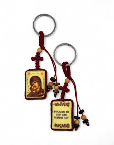 αρωματικό μπρελόκ φυλαχτό με την παναγία λιβάνι και λεβάντα byzanteiko - aromatic blessing keychainwith virgin mary incense and lavender