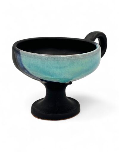 θυμιατό κεραμικό μαύρο γαλάζιο byzanteiko incense burner ceramic black light blue