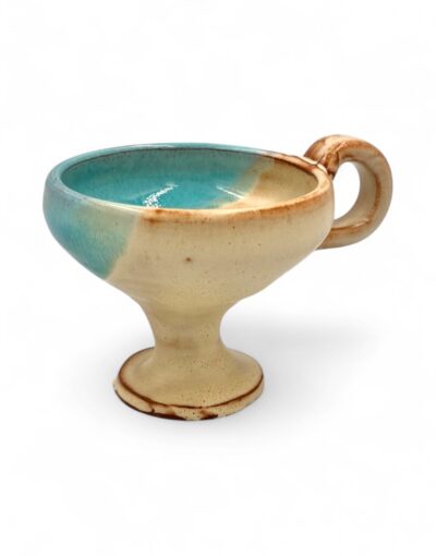 θυμιατό κεραμικό μπεζ γαλάζιο byzanteiko incense burner ceramic beige light blue