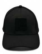 καπέλο υφασμάτινο μαύρο με velcro - byzanteiko - black fabric hat with velcro patch panel- 1