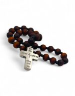 mount athos wooden bead pendant cross byzanteiko αγιορείτικος κρεμαστός σταυρός με ξύλινες χάντρες