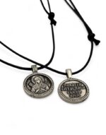 επάργυρο μενταγιόν λαιμού με την παναγία επτάσπαθη - byzanteiko silver-plated pendant necklace virgin mary with the 7 swords-