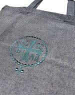 fabric athonite bag with embroidered ic xc nika byzanteiko mount athos υφασμάτινη τσάντα αγιορείτικη τζιν μπλε 1