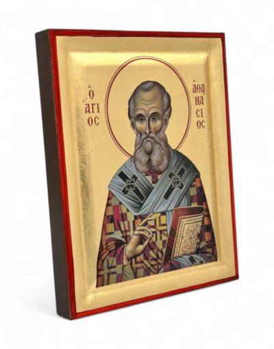 άγιος αθανάσιος ο μέγας χειροποίητη εικόνα byzanteiko handmade icon saint athanasius the great