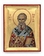 άγιος αθανάσιος ο μέγας χειροποίητη εικόνα byzanteiko handmade icon saint athanasius the great