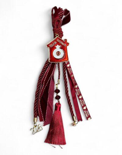 γούρι 2026 κόκκινο σπίτι σμάλτο byzanteiko christmas charm 2026 enamel home red 24